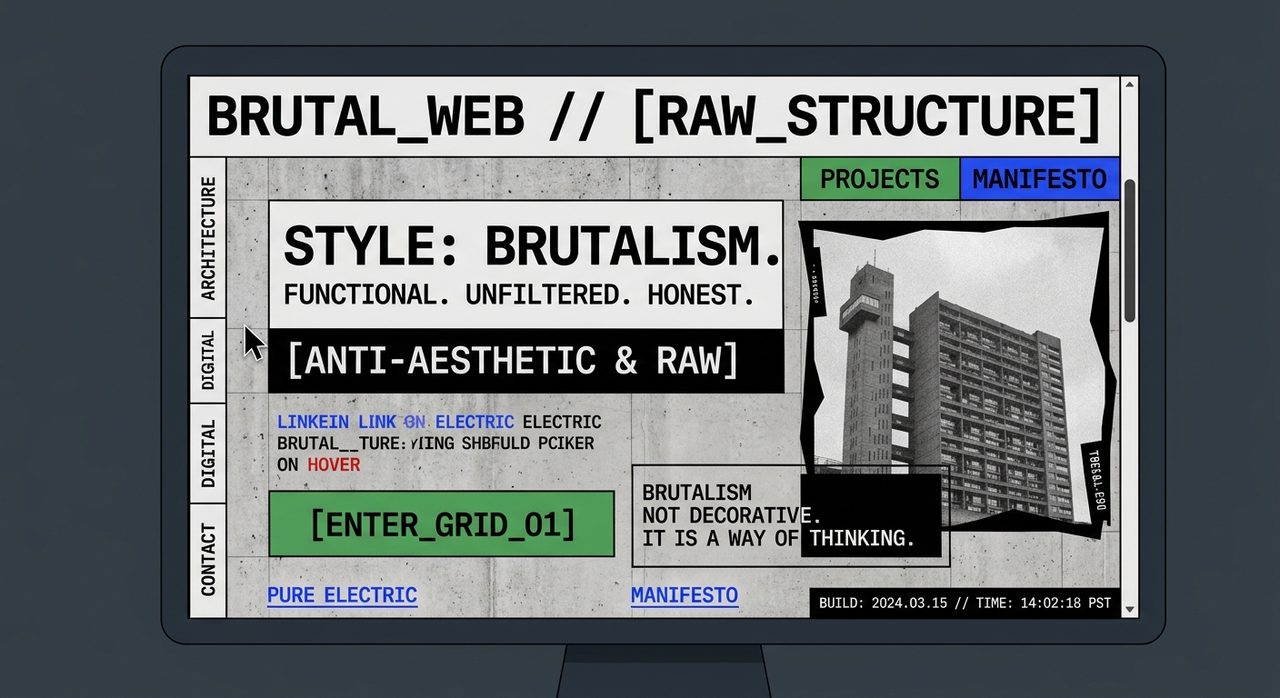 Brutalism website design example